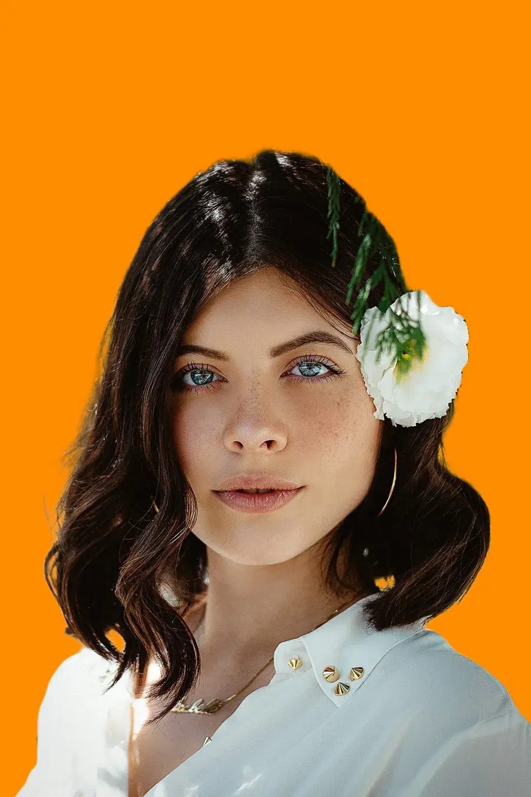 Background replaced with solid orange - after