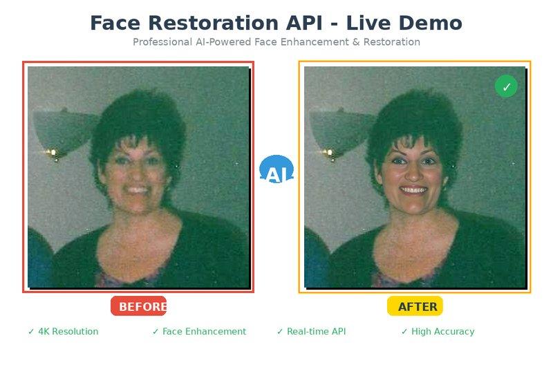 Face detection API demo showing detected faces with bounding boxes